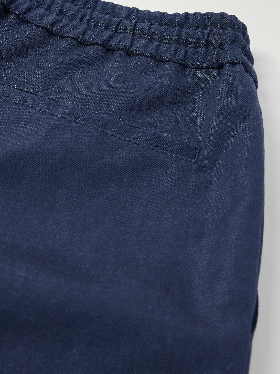 Incotex - Venezia 1951 Straight-Leg Cotton and Linen-Blend Twill Drawstring Bermuda Shorts - Blue