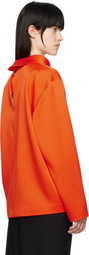 Carven Orange Double Satin Blouse
