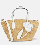 Oscar de la Renta Tulip Small raffia tote bag