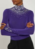 Rabanne Stud-embellished Stretch-jersey top Violet