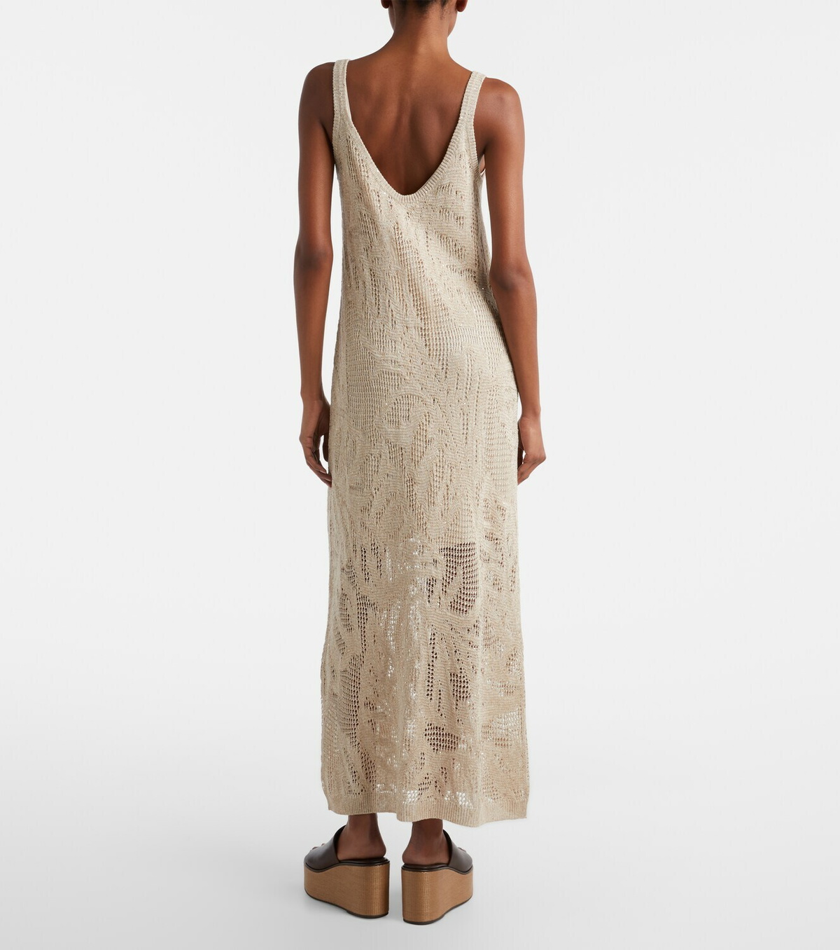 Brunello Cucinelli Dazzling Water Lillies knitted midi dress