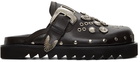 Toga Virilis SSENSE Exclusive Brown Leather Studded Clogs