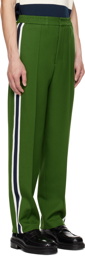 AMI Paris Green Striped Trousers