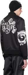 Versace Jeans Couture Black Watercolor Couture Bomber Jacket
