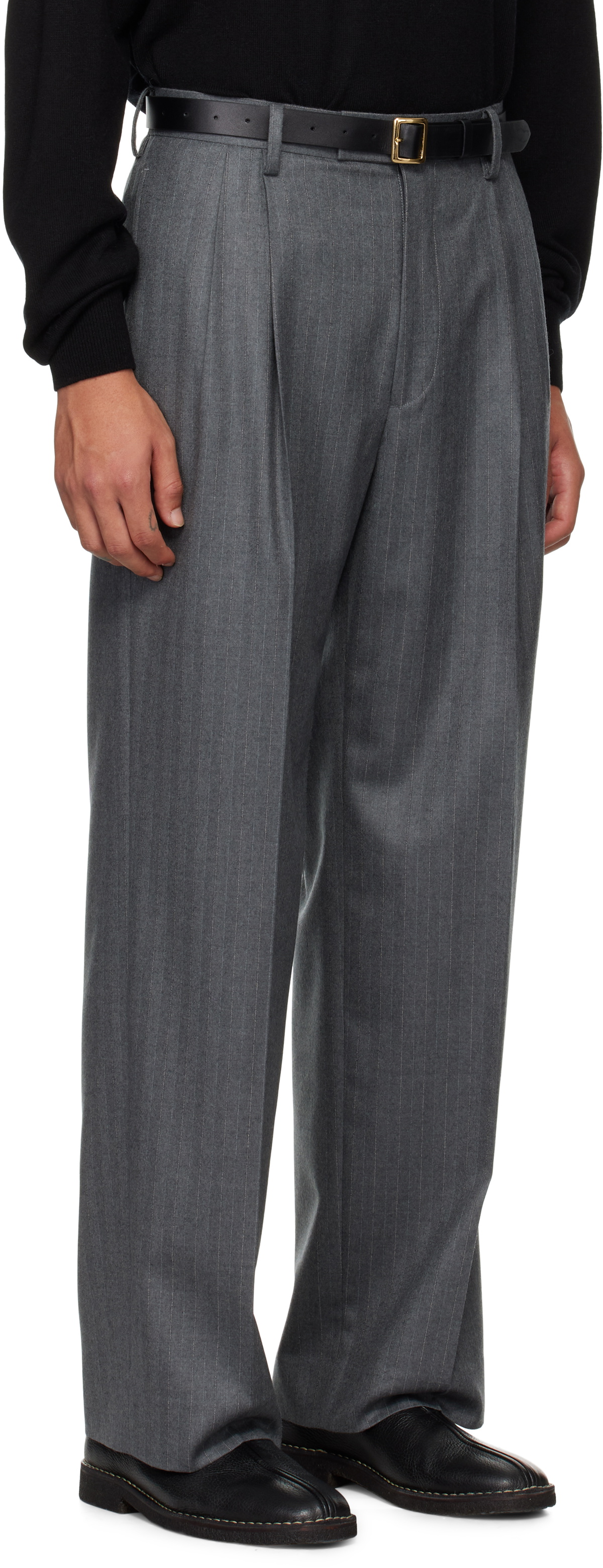 AURALEE WOOL FULLING FLANNEL CLOTH PANTS