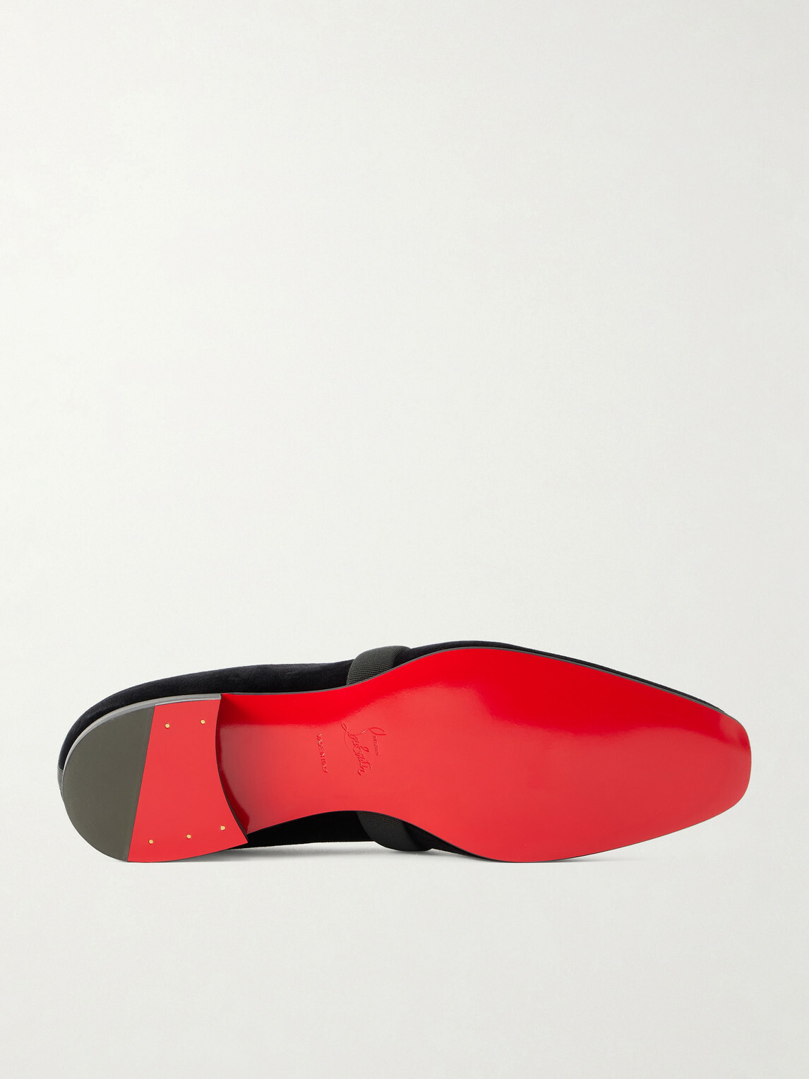 Christian Louboutin - Dandydeco Grosgrain-Trimmed Velour Loafers - Black