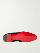 Christian Louboutin - Dandydeco Grosgrain-Trimmed Velour Loafers - Black