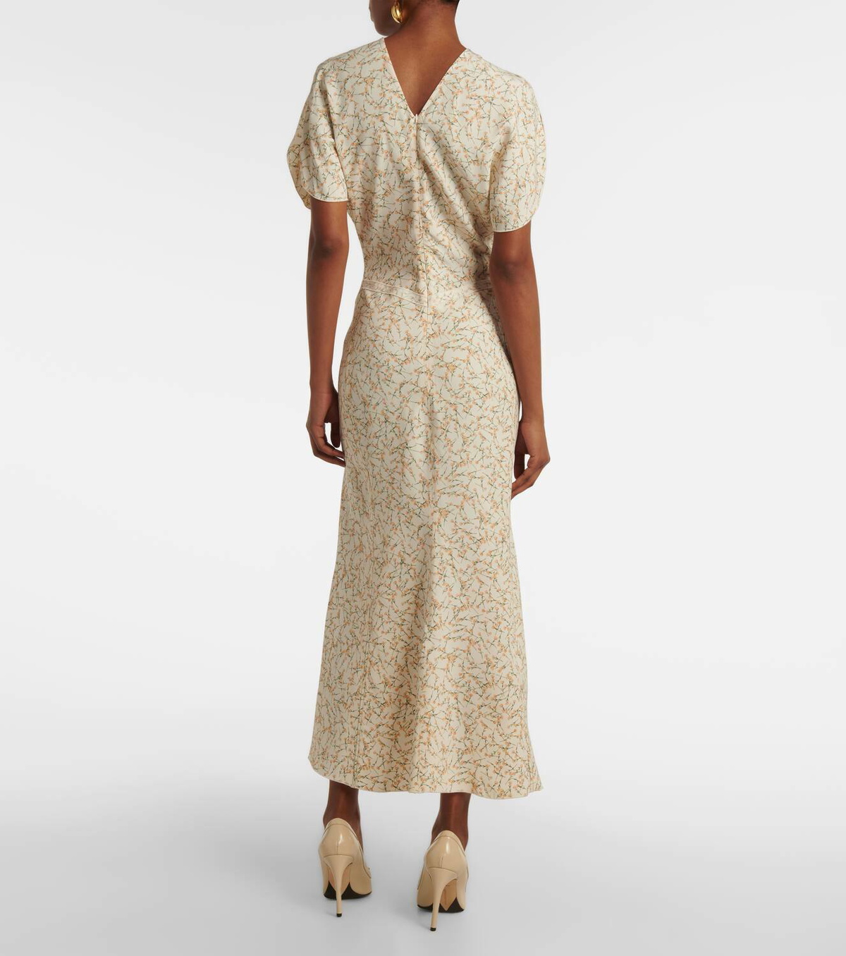 Victoria Beckham Floral gathered midi dress Victoria Beckham