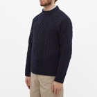 Kenzo Men's Cable Crew Knit in Midnight Blue