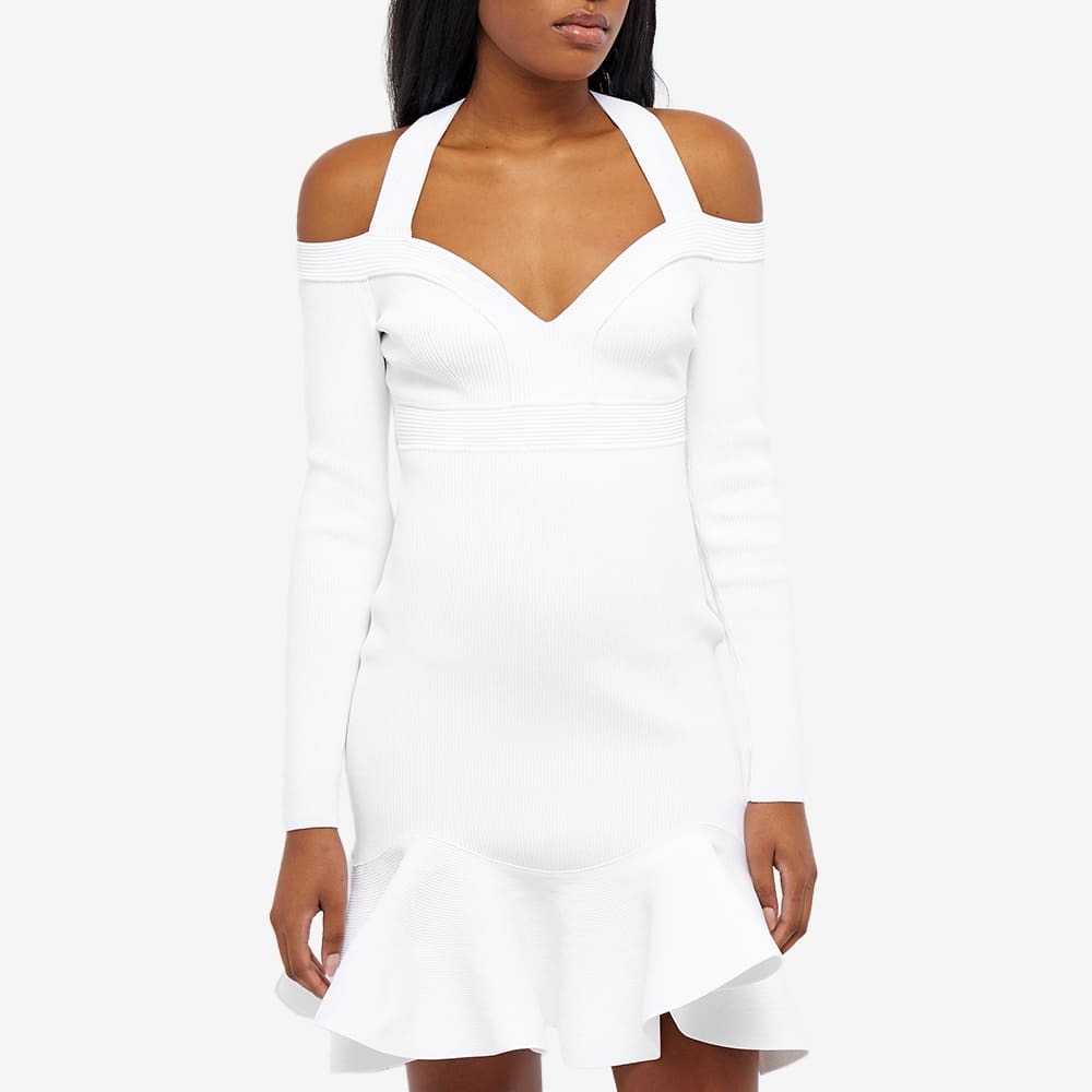alexander mcqueen white mini dress Alexander Mcqueen Seamed Short Sleeve Mini Dress