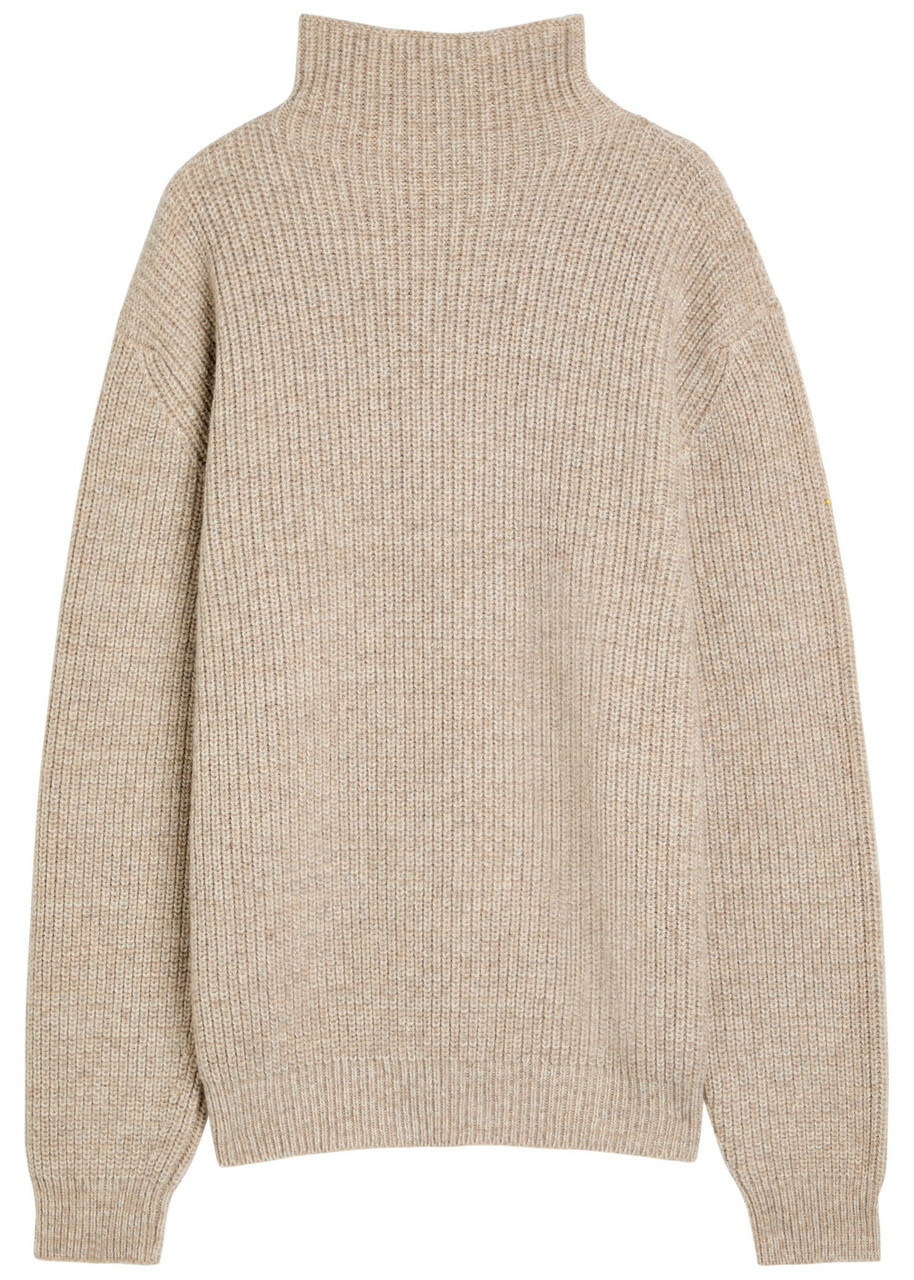 Lemaire Brown Wool Seamless V-Neck Sweater Lemaire
