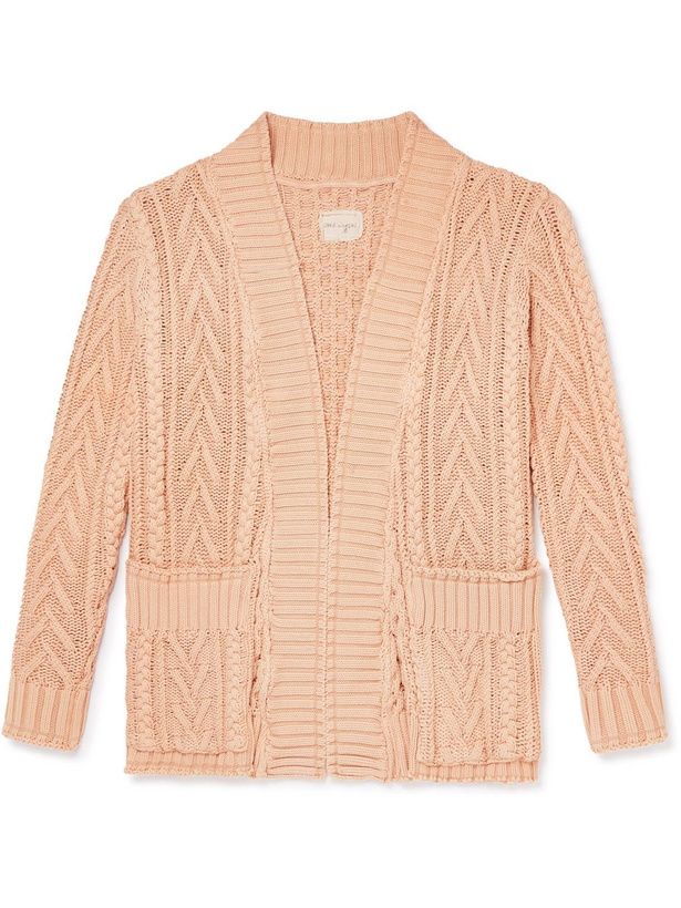 Photo: Greg Lauren - Cable-Knit Cotton Cardigan - Pink