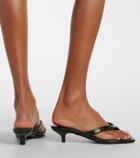 Toteme Croc-effect leather thong sandals