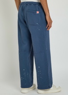 Cherry Los Angeles Usa Appliquéd Cotton Sweatpants Blue
