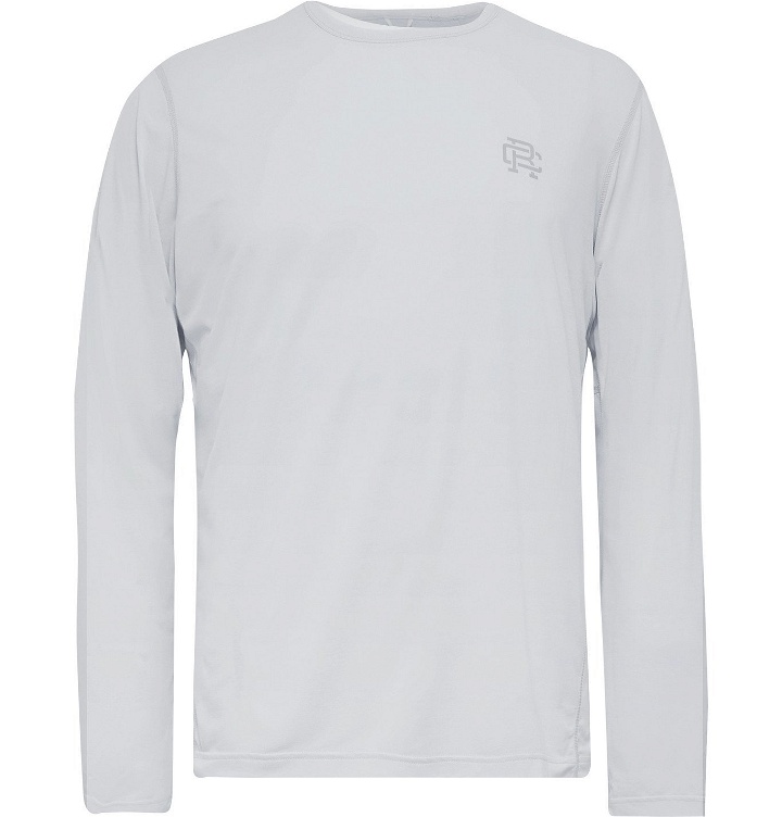 Photo: Reigning Champ - Logo-Print Deltapeak 90 Stretch-Jersey T-Shirt - Gray
