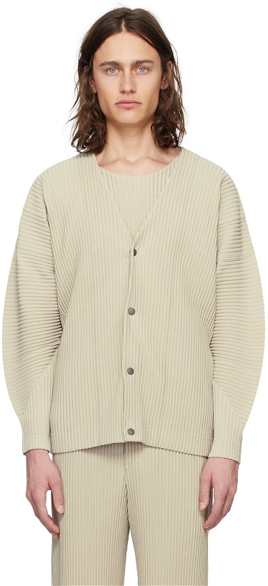 Photo: HOMME PLISSÉ ISSEY MIYAKE Beige Monthly Color March Cardigan