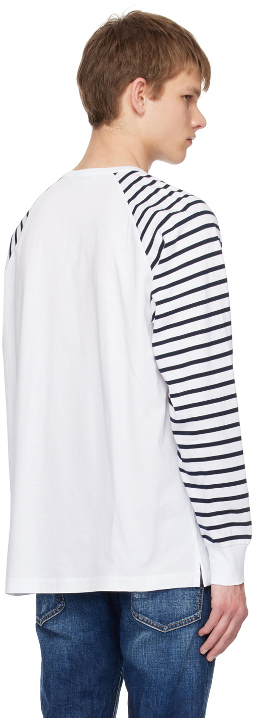 【関税込み】Dsquared2 ホワイト Surfer Gang Rave 長袖Tシャツ Dsquared2 White Surfer Gang Rave Long Sleeve T-Shirt Dsquared2
