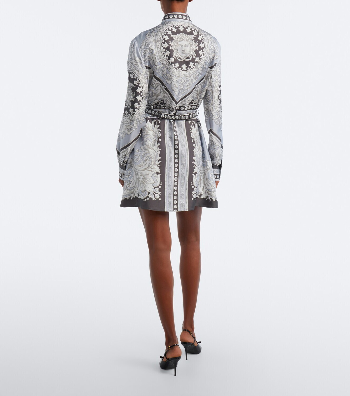 Versace Medusa printed silk twill shirt dress