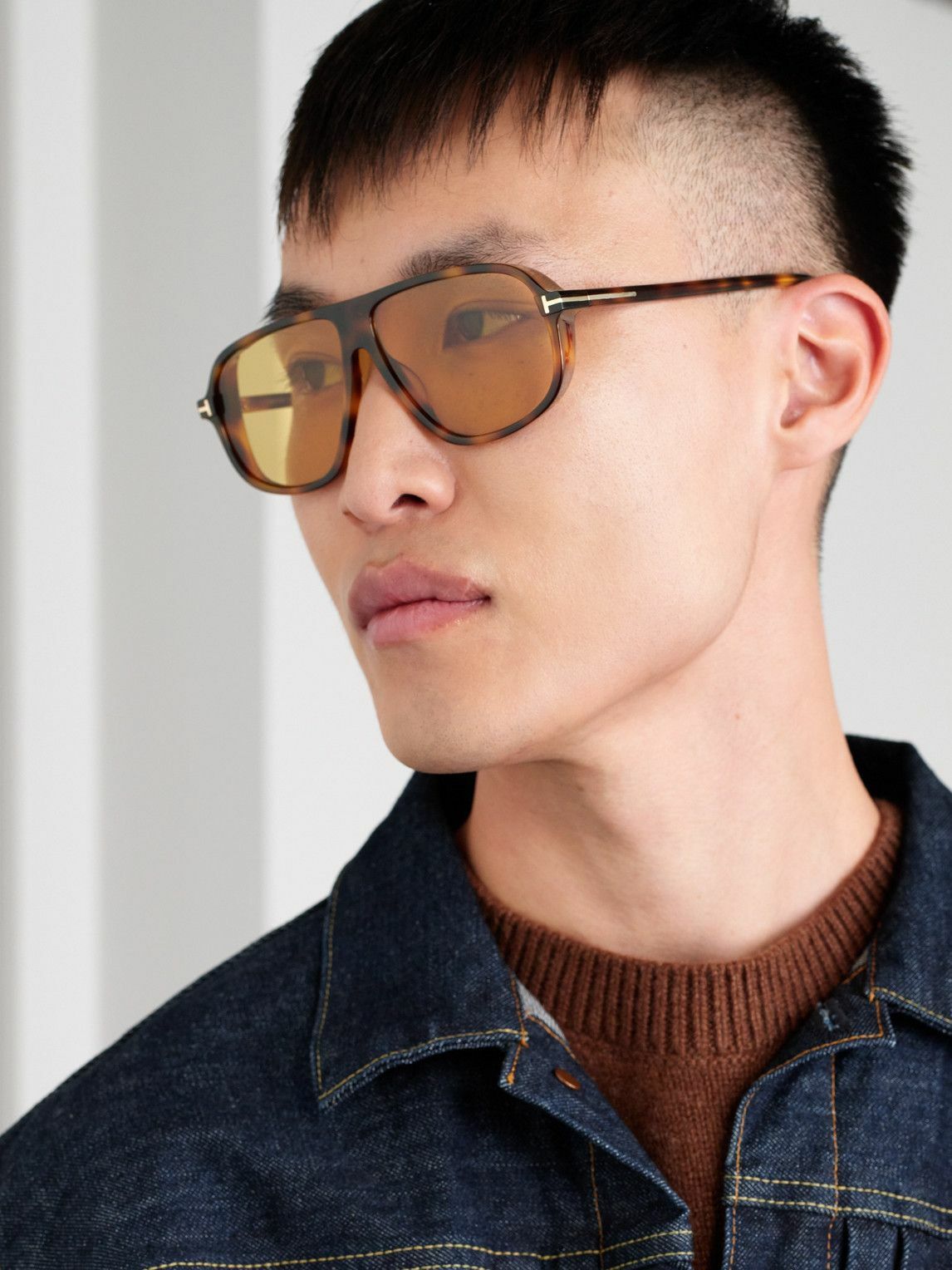 TOM FORD - Guillame Aviator-Style Tortoiseshell Acetate  display picture 1