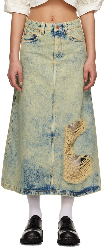 Photo: Vaquera Blue Distressed Maxi Skirt