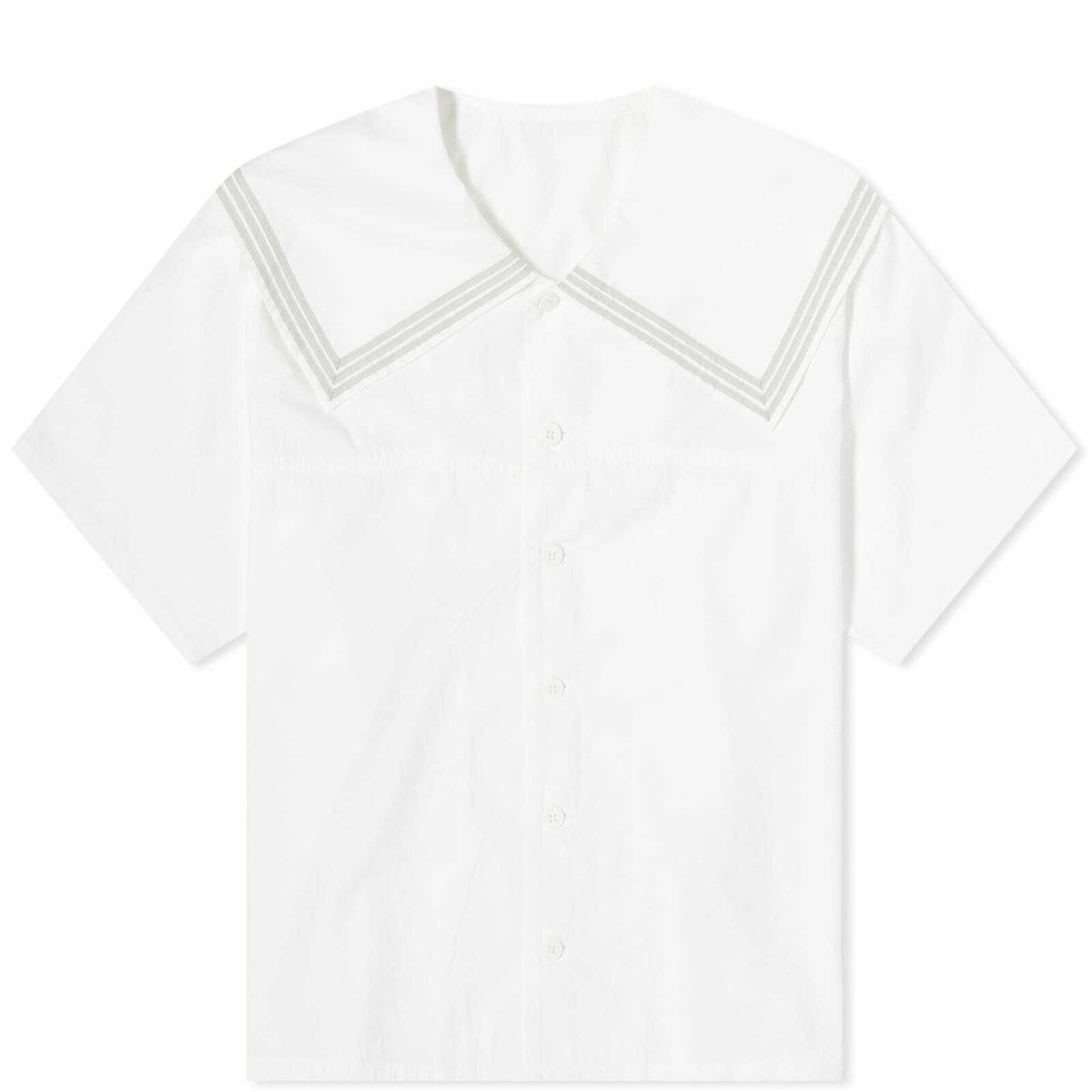 Beams Boy Women's Sailor Collar Shirt in Off White