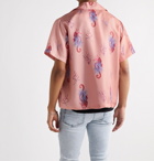 AMIRI - Camp-Collar Printed Silk-Twill Shirt - Pink