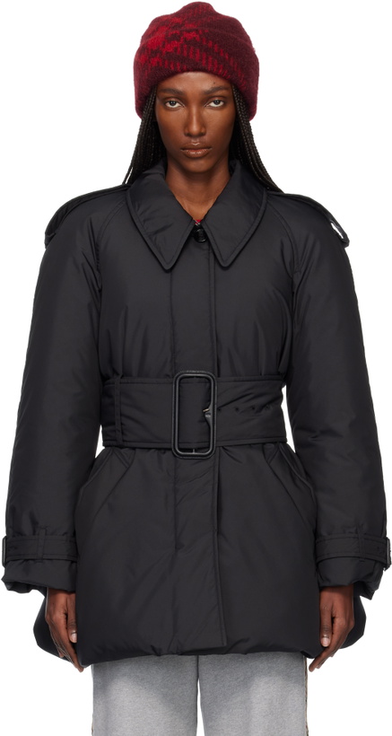 Photo: Burberry Black Belted Berryhill Padded Car Down Coat