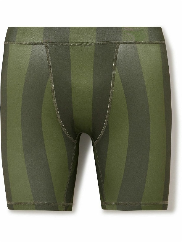 Photo: Y,IWO - Hardwear Striped Logo-Appliquéd Stretch-Jersey Cycling Shorts - Green