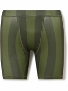 Y,IWO - Hardwear Striped Logo-Appliquéd Stretch-Jersey Cycling Shorts - Green