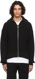 AMI Alexandre Mattiussi Black Ami de Cœur Zip-Up Cardigan