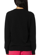 MC2 Saint Barth Woman Crewneck Black Sweater With Complicata Print