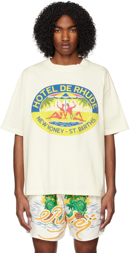 Photo: Rhude Off-White 'Hotel de Rhude' T-Shirt