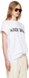 Helmut Lang White New York Seatbelt T-shirt