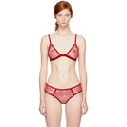 Fleur du Mal Red Rose Lace Triangle Bra