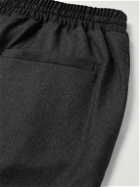 De Bonne Facture - Tapered Wool-Flannel Drawstring Trousers - Gray