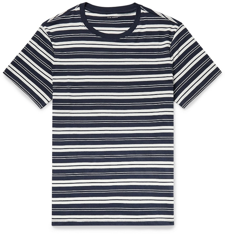 Photo: CLUB MONACO - Striped Cotton-Jersey T-Shirt - Blue