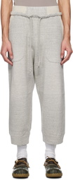 R13 Gray Deconstructed Cropped Sweatpants