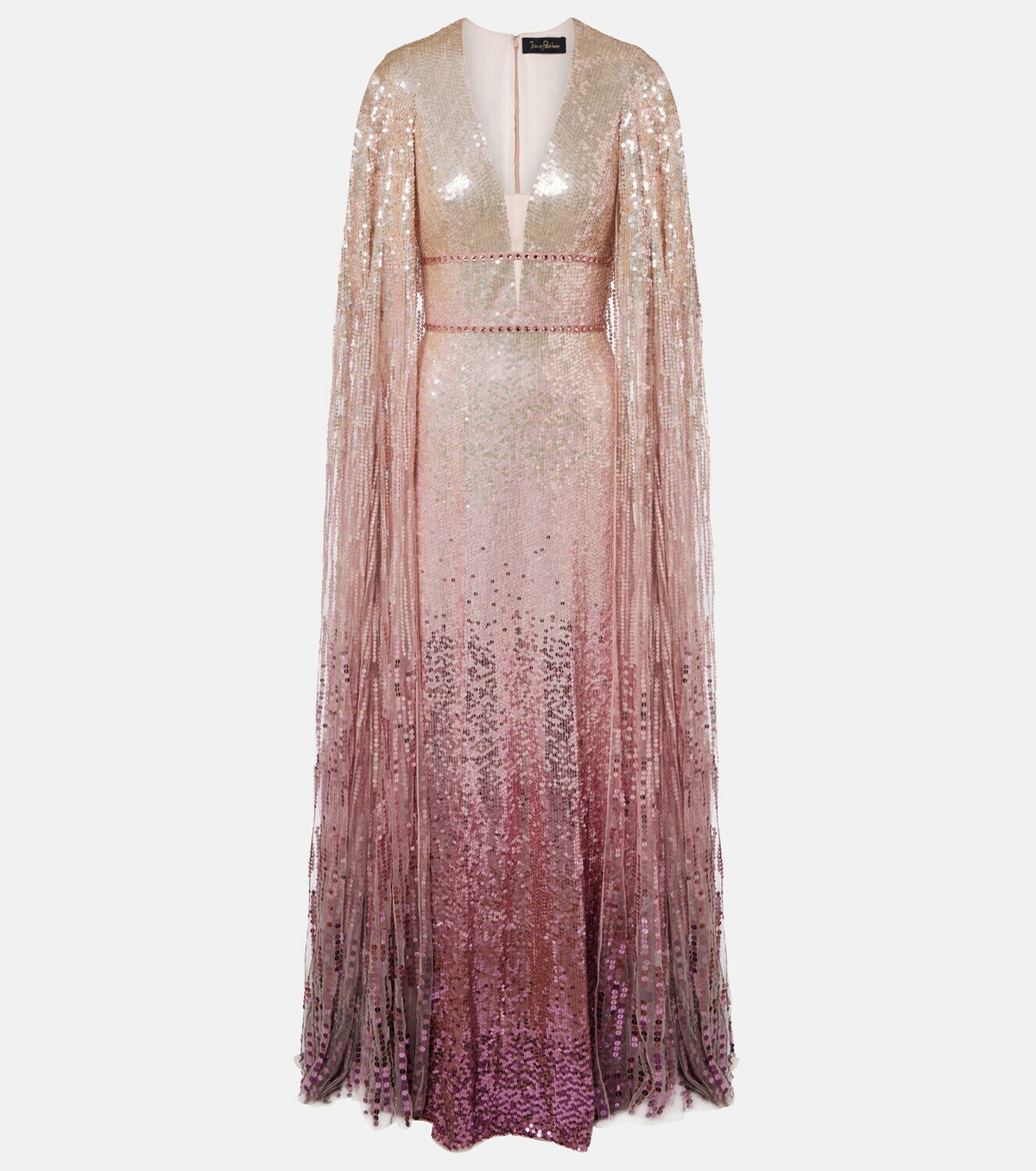 Jenny Packham Easy Breezy sequined caped gown