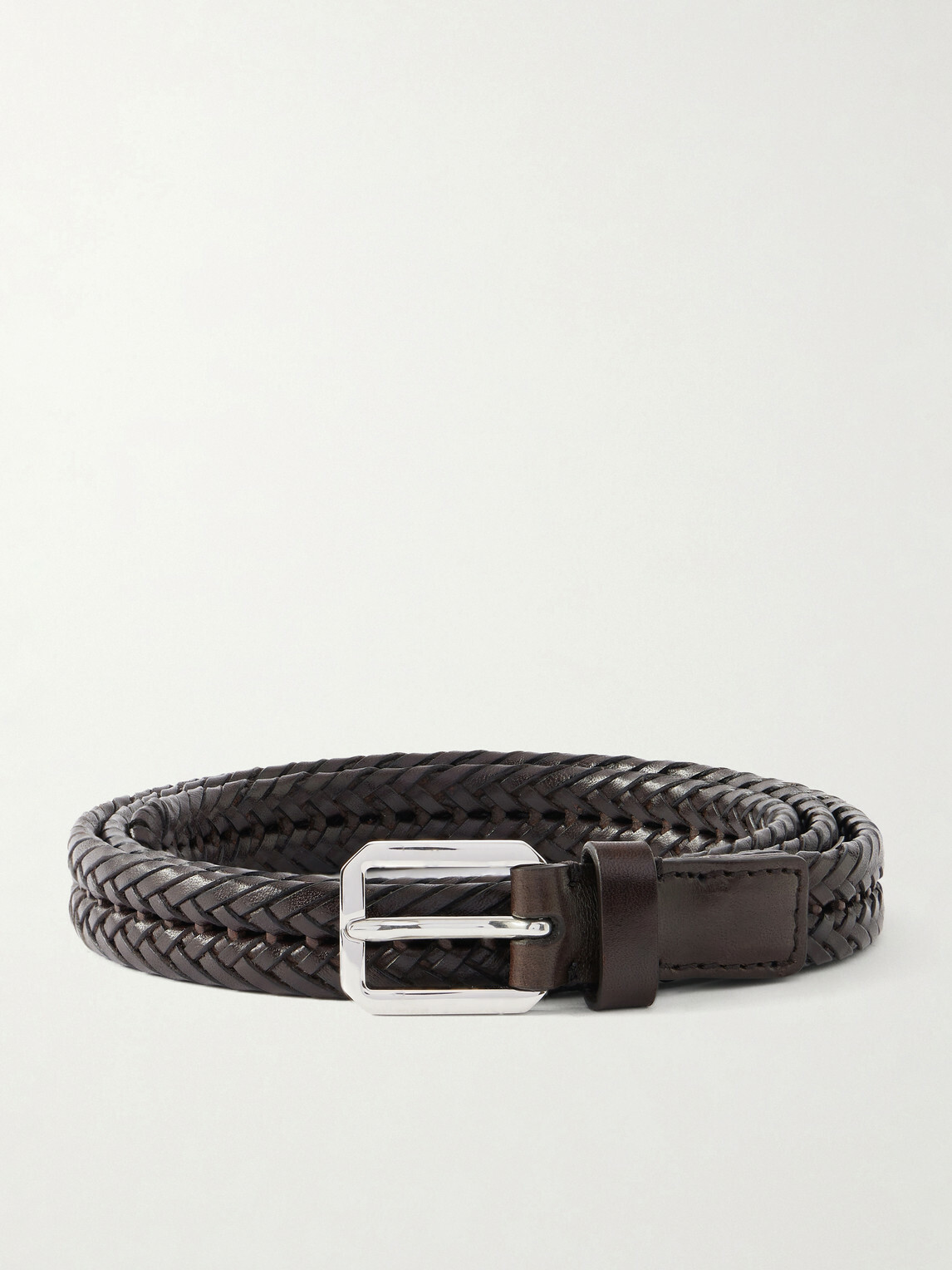 TOM FORD - 2cm Woven Leather Belt - Brown