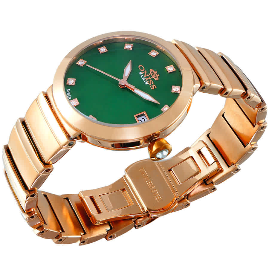 Oniss ON5559SS Quartz Green Dial Ladies Watch ON5559SSRGN