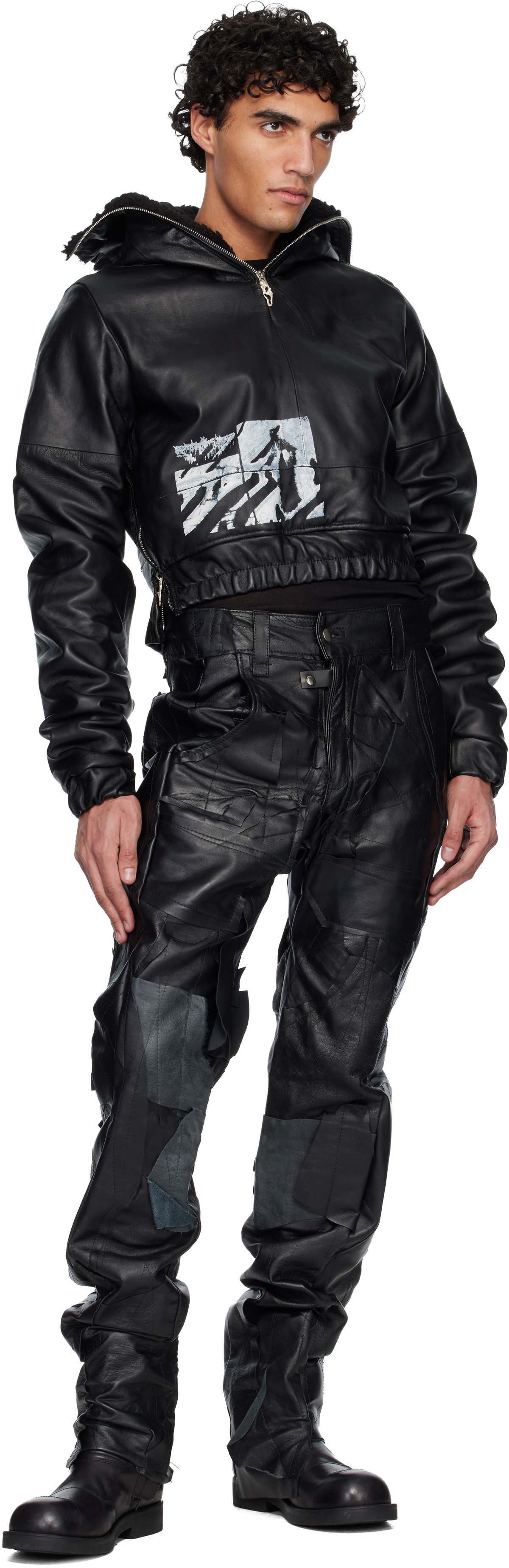 Swampgod Black Sandro Stomper Leather Pants