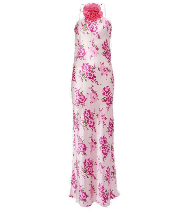 Photo: Rodarte Floral-appliqué silk maxi dress