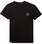 Versace - Two-Pack Slim-Fit Logo-Print Stretch-Cotton Jersey T-Shirts - Black