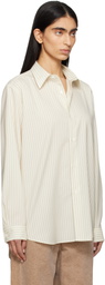 AURALEE Off-White Super Fine Wool Stripe Shirt