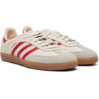 adidas Originals Off-White & Red Samba OG Sneakers