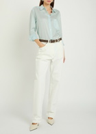 Blaze Milano Anabas Pinstripe Silk and Cotton-blend Shirt Light Blue
