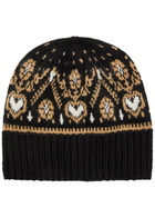 Khaite Avers Fair Isle Cashmere Beanie - Black - One Size