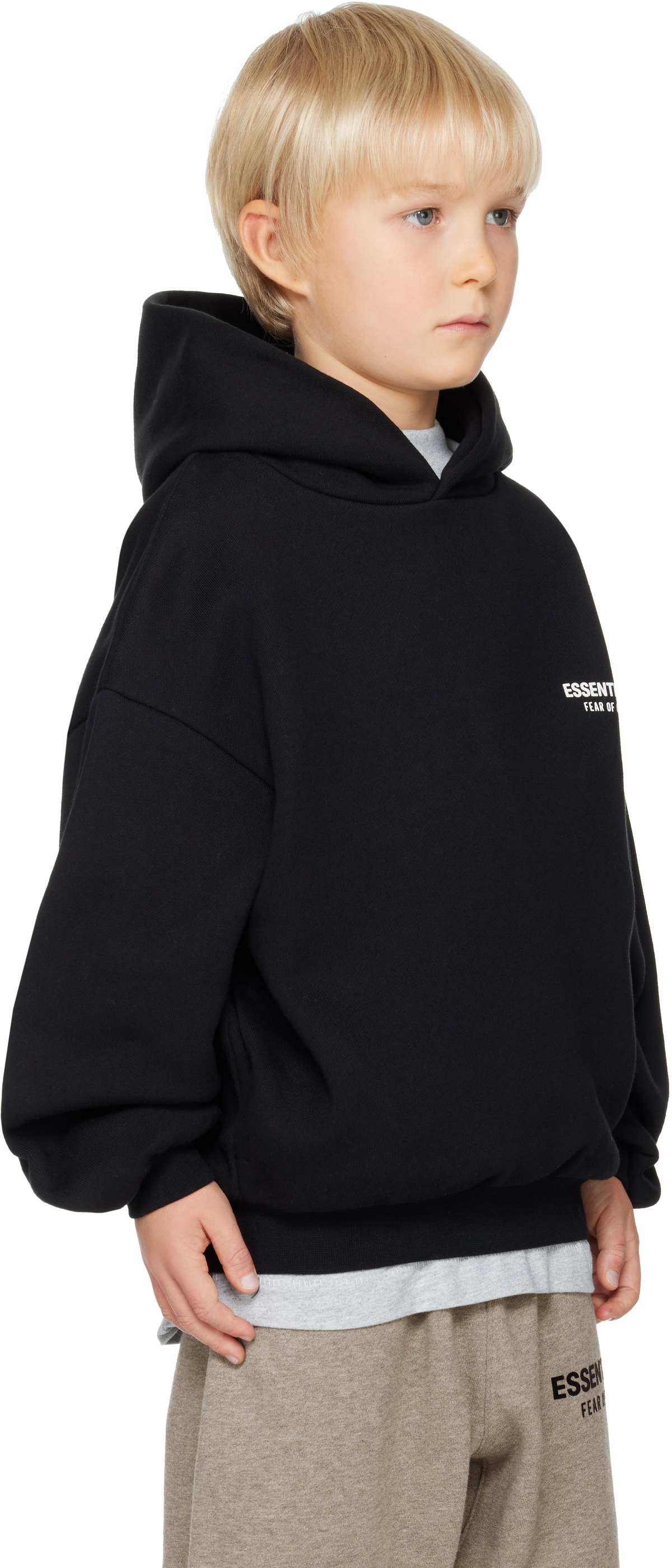 Fear of God ESSENTIALS Kids Black Fleece Hoodie