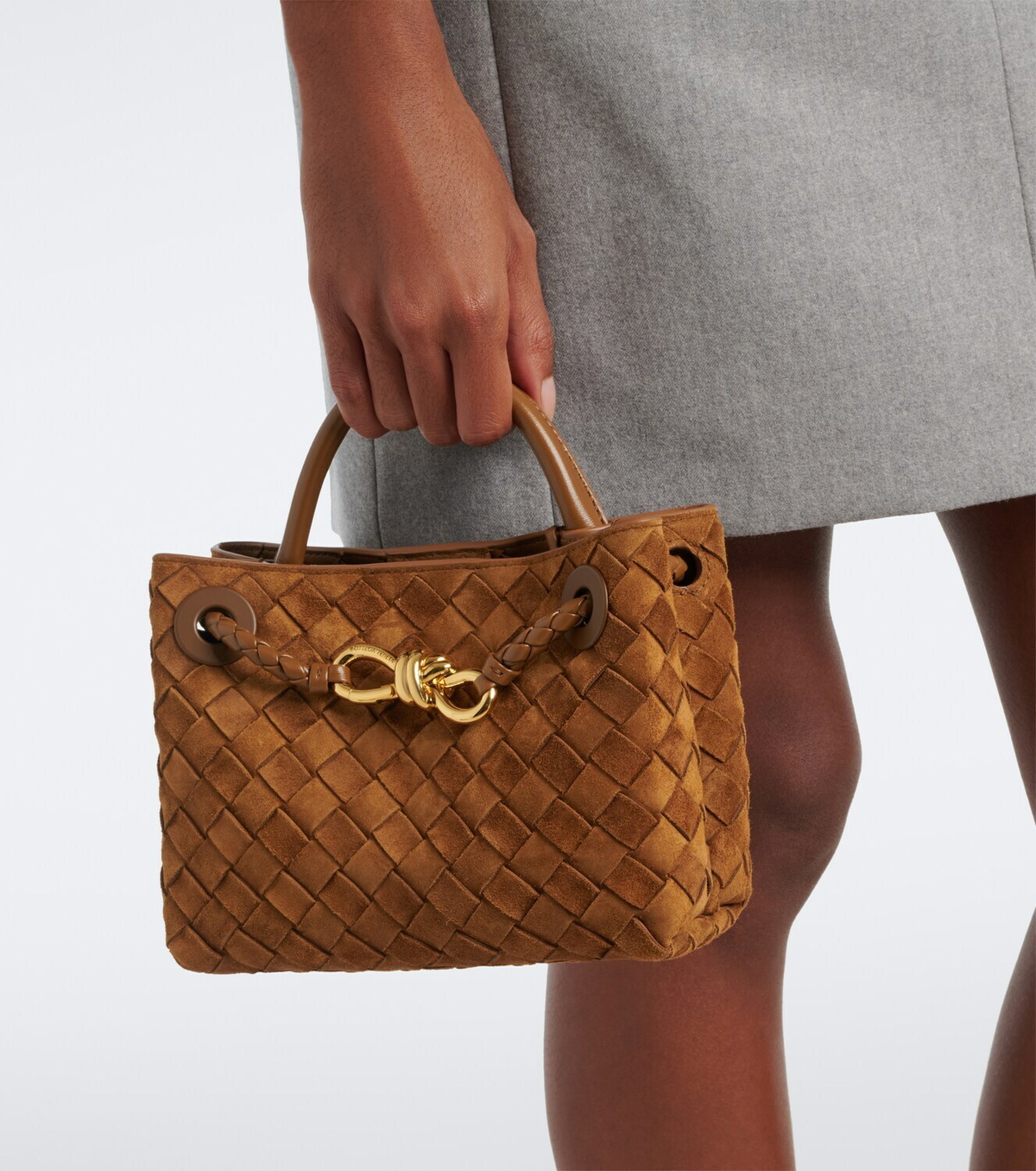 Bottega Veneta Andiamo Mini suede top-handle bag