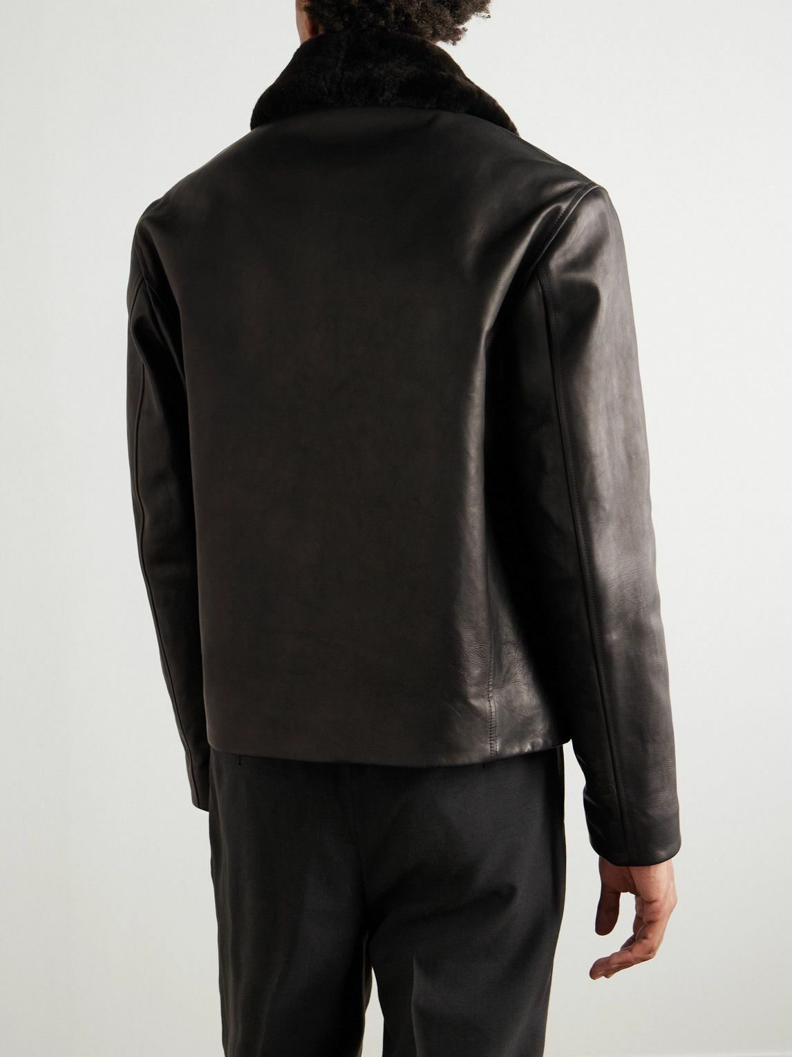 Loro Piana - Baydan Shearling-Trimmed Aviator Jacket - Brown